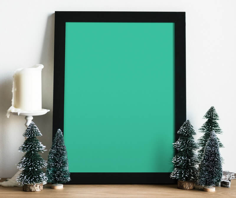 Black wooden xmas frame