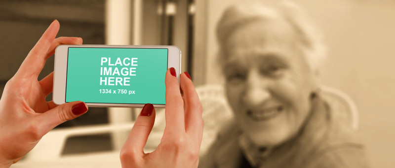 Woman holding iPhone