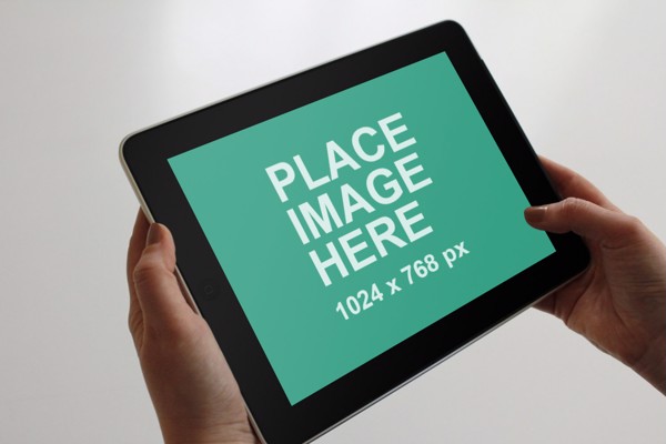 Woman holding iPad