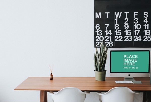 iMac in home office