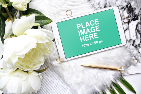 Samsung Tab with flowers