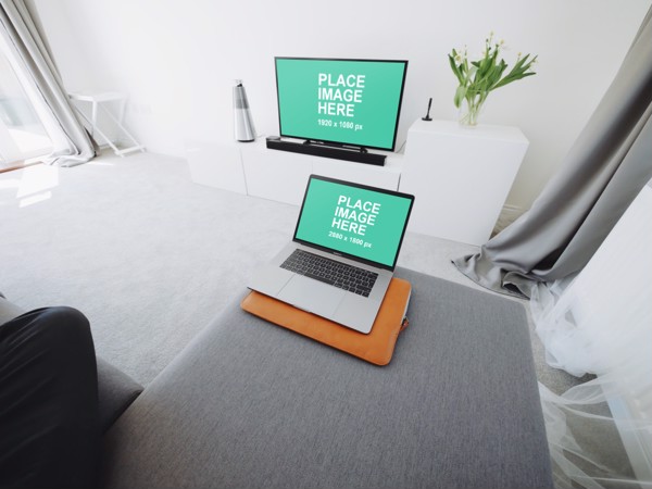 TV and MacBook Pro