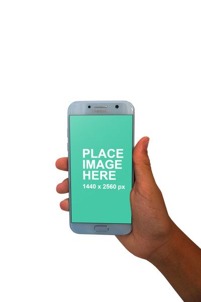Man holding Samsung phone