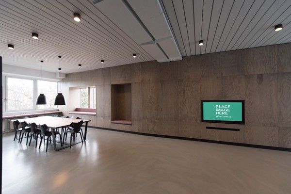 TV on huge wall