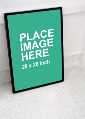 Black frame on floor