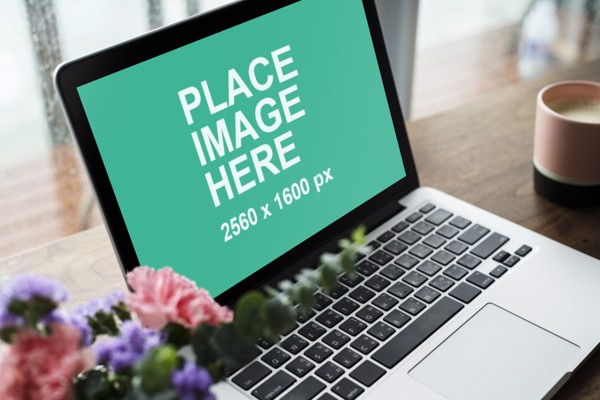 13 inch MacBook Pro with flower