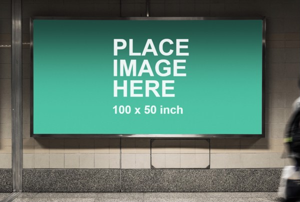 Long billboard in metro