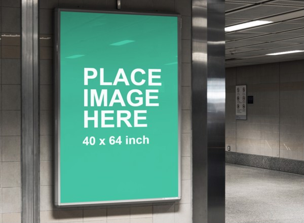 Large billboard in metro
