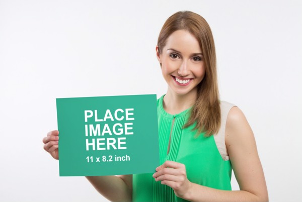 Woman holding paper