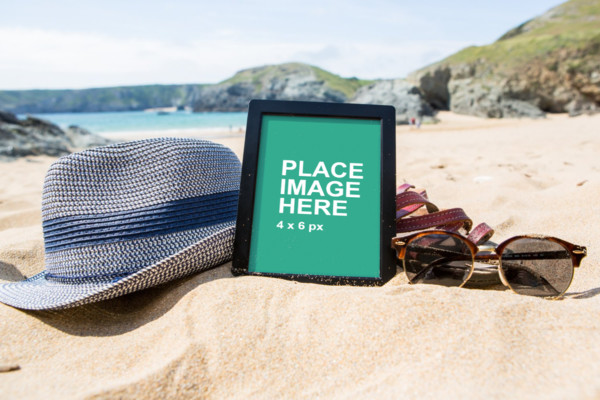 Small frame on beach
