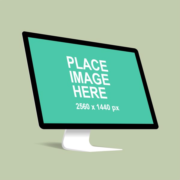 Clean iMac and green background