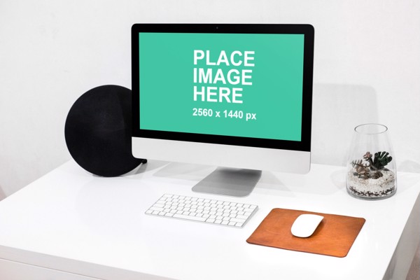 iMac in home office