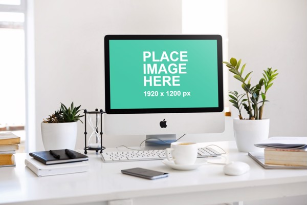 iMac in home office