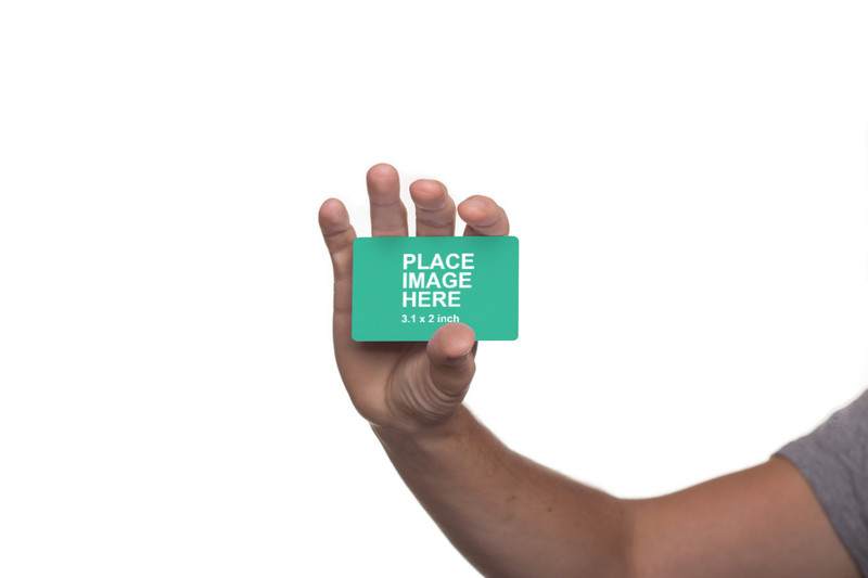 Man holding business card