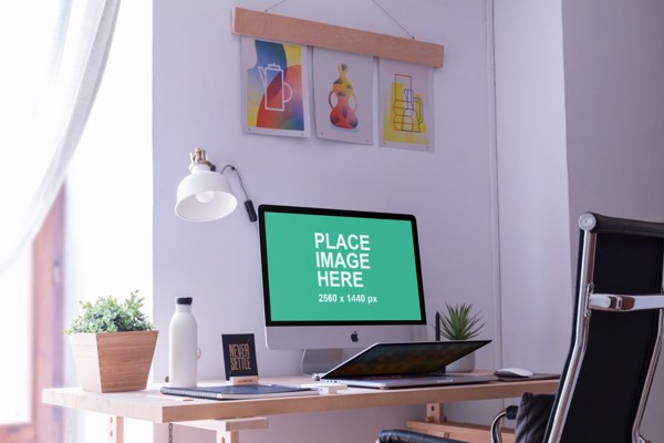 iMac in home office