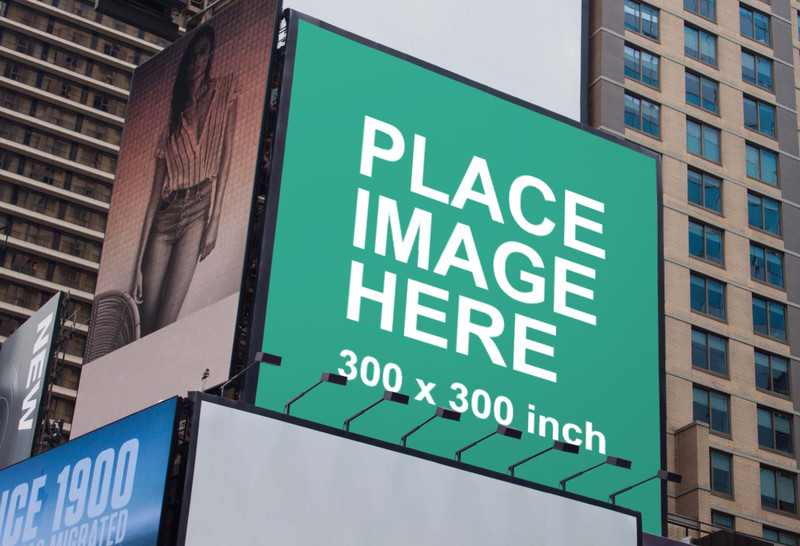 Large billboard on building