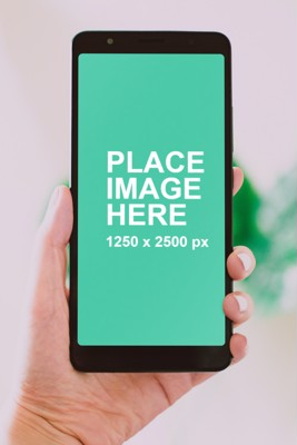 Woman holding smart phone