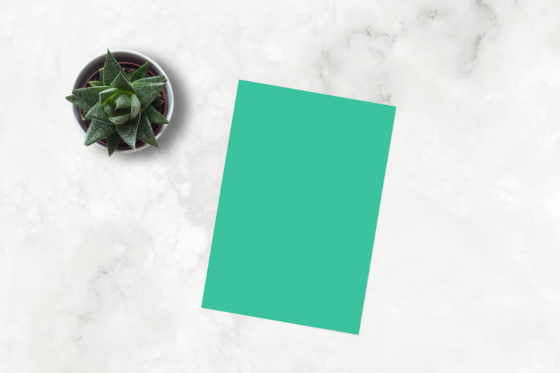 A4 paper on marble bench