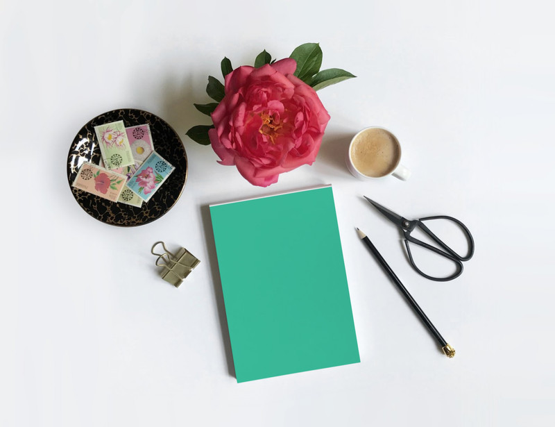 A5 notepad on desk