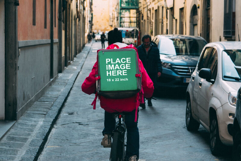 Bike courier with satchel