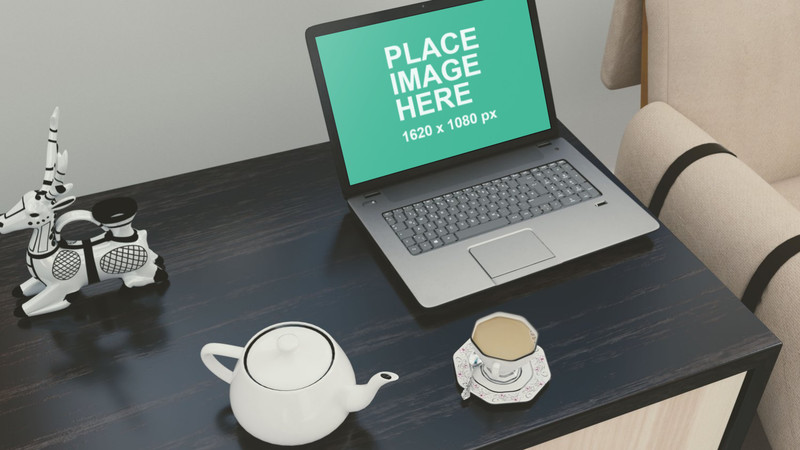 PC laptop on table