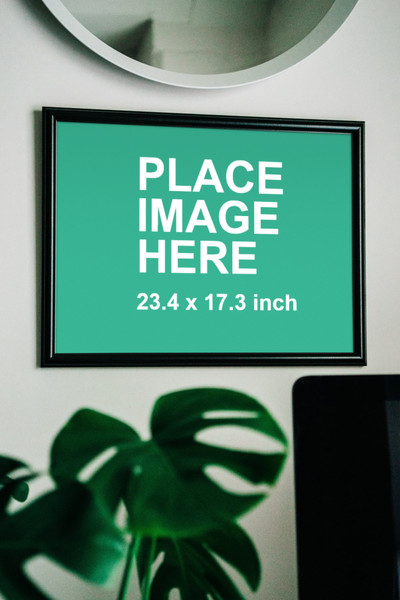 Black picture frame on wall
