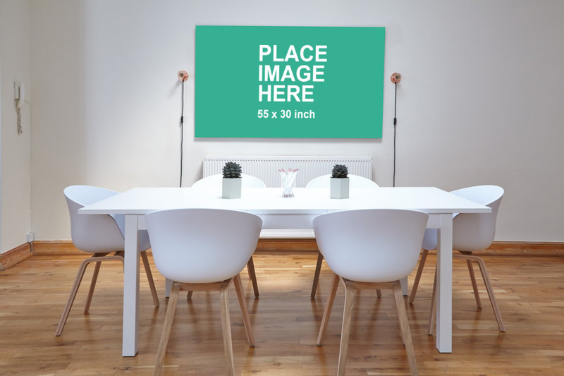 Frameless canvas in meeting room