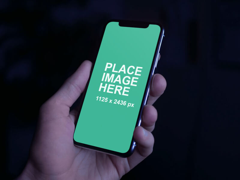 Closeup of iPhone X in hand