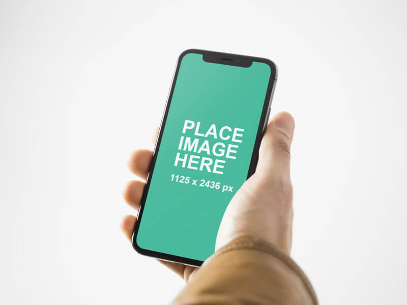 Man holding an iPhone X
