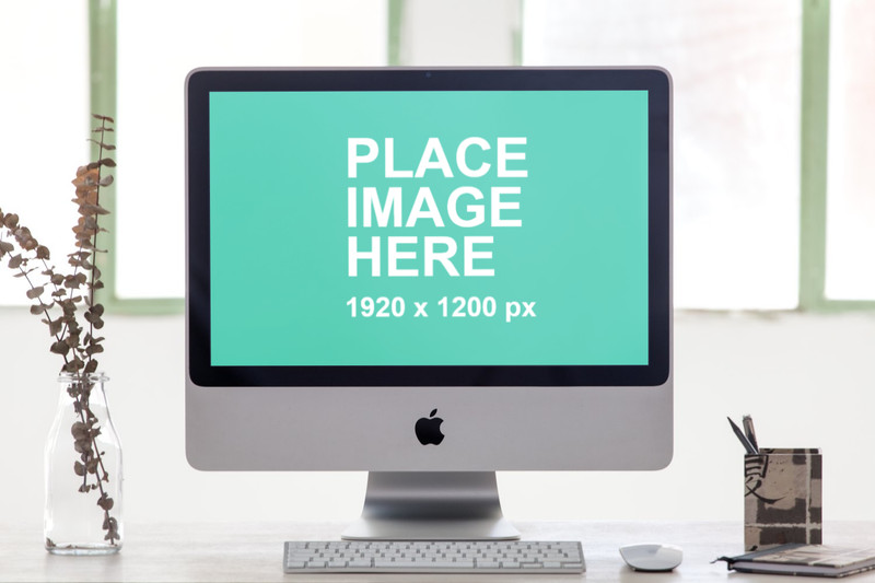Closeup iMac in office