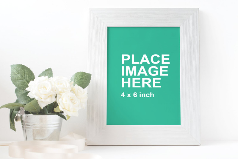 Closeup of white frame