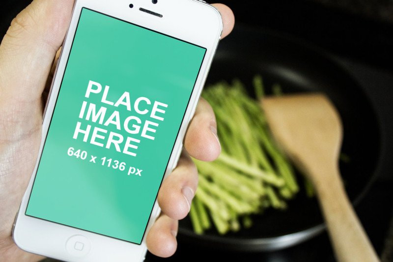 Cooking with white iPhone