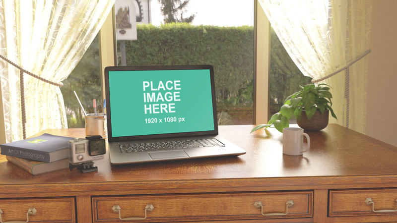 PC laptop on table