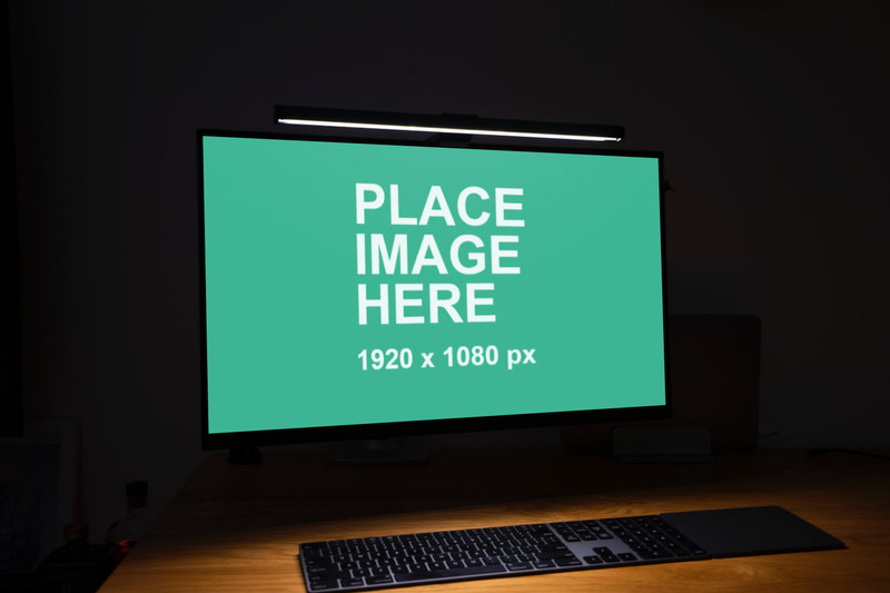 Desktop PC in dark room