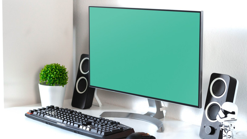 Desktop PC on white desk