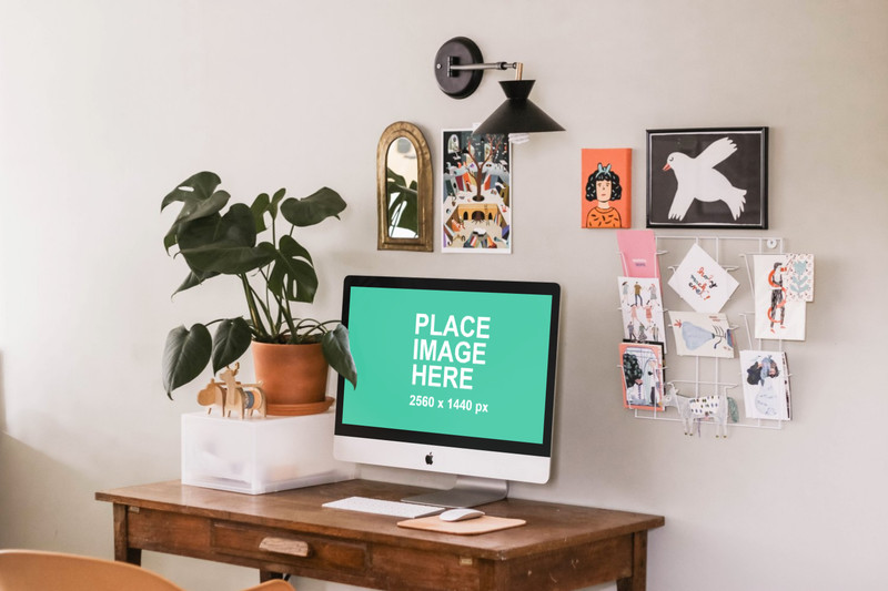 iMac in home office