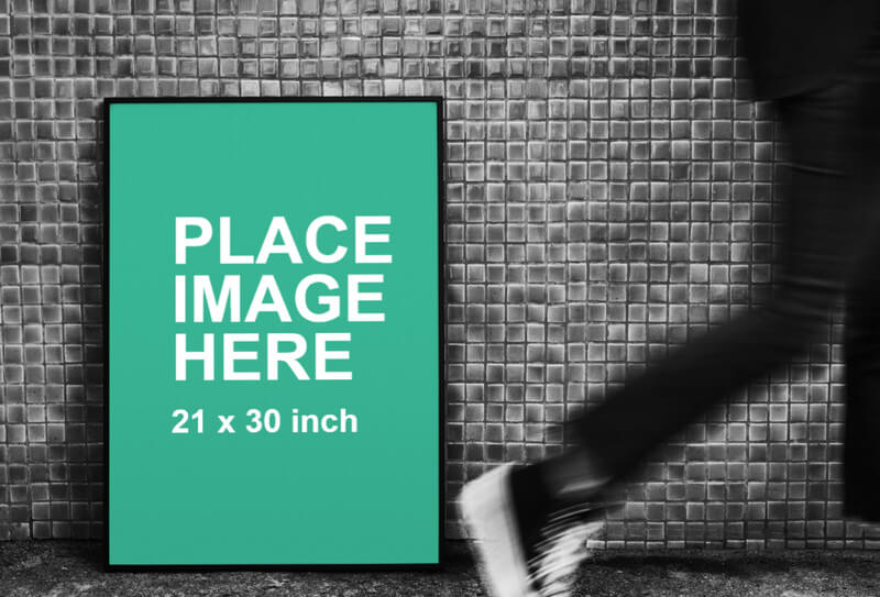 Frame leaning on wall