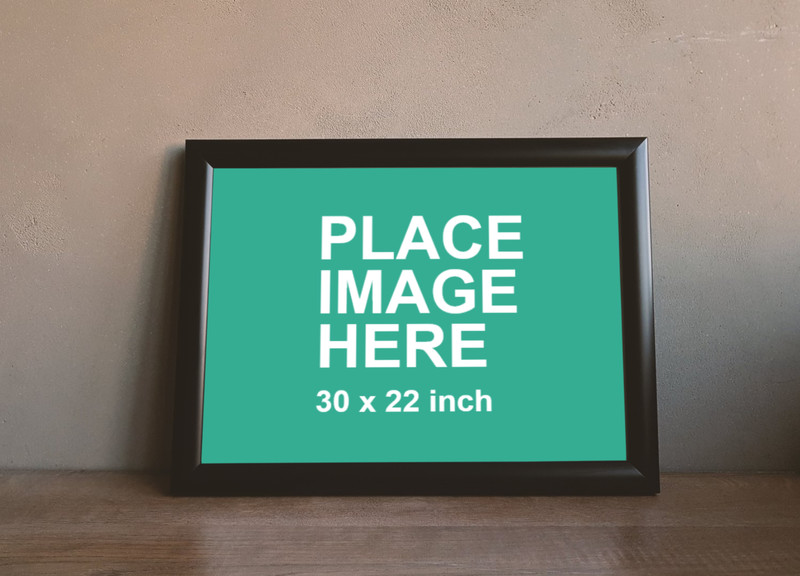 Black frame on floor