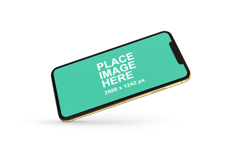 Gold iPhone XS Max in landscape right
