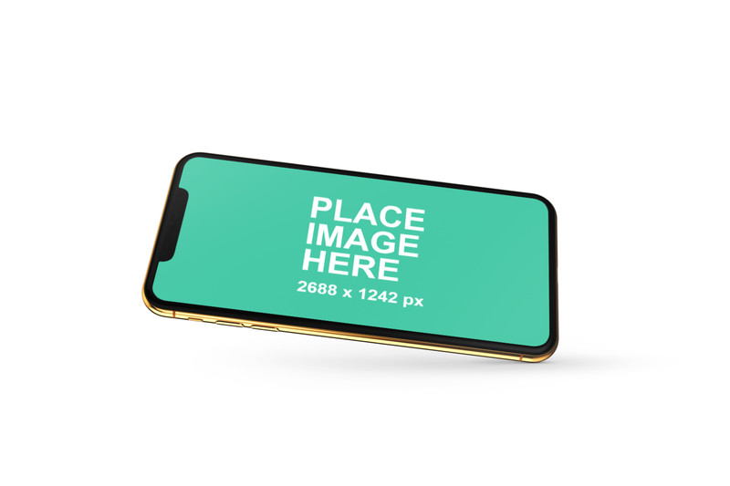 Gold iPhone XS Max landscape left