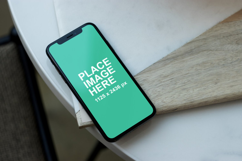 iPhone X on table