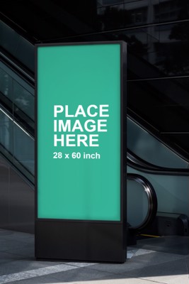 Large billboard in mall