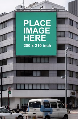 Large billboard on building
