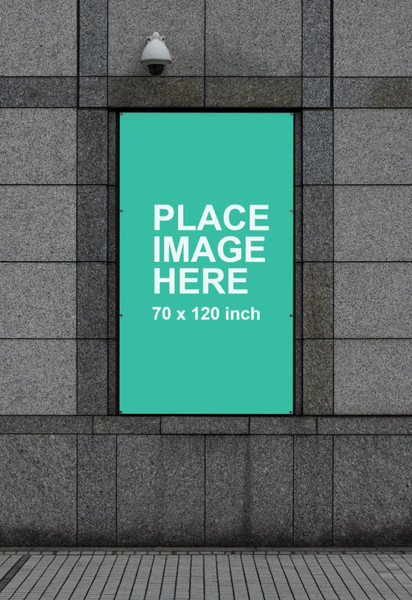 Wall billboard mockup