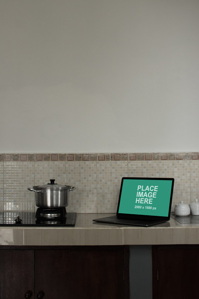 MacBook Pro in kitchen