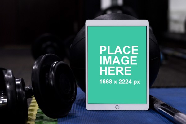 Silver iPad Pro in gym