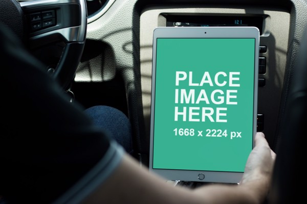 iPad Pro in car