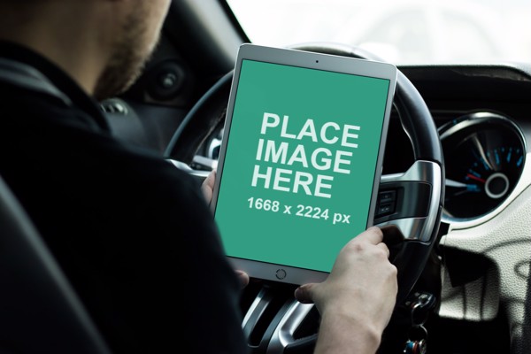 iPad Pro in car