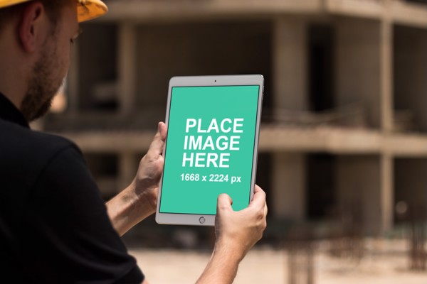 Worker holding iPad Pro