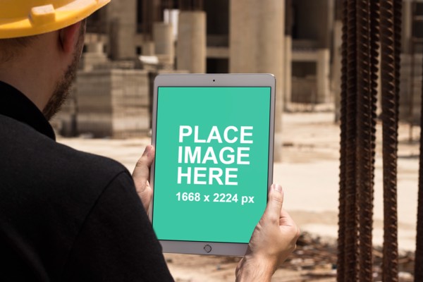Worker using iPad Pro